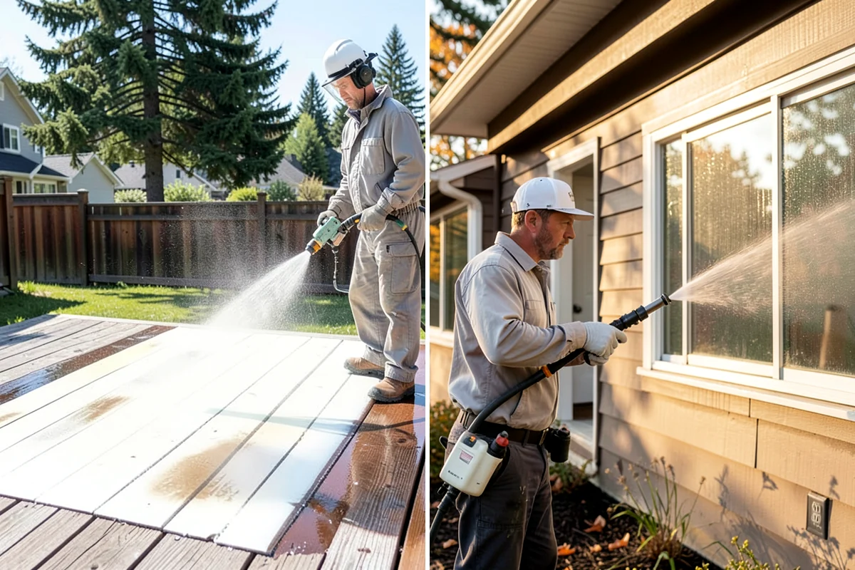Sidewalk Gum Removal in Puyallup, Pierce County, WA - Mark and count gum spots along the walkway
