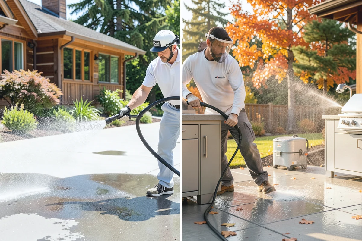 Sidewalk Gum Removal in Redmond, King County, WA - Mark and count gum spots along the walkway
