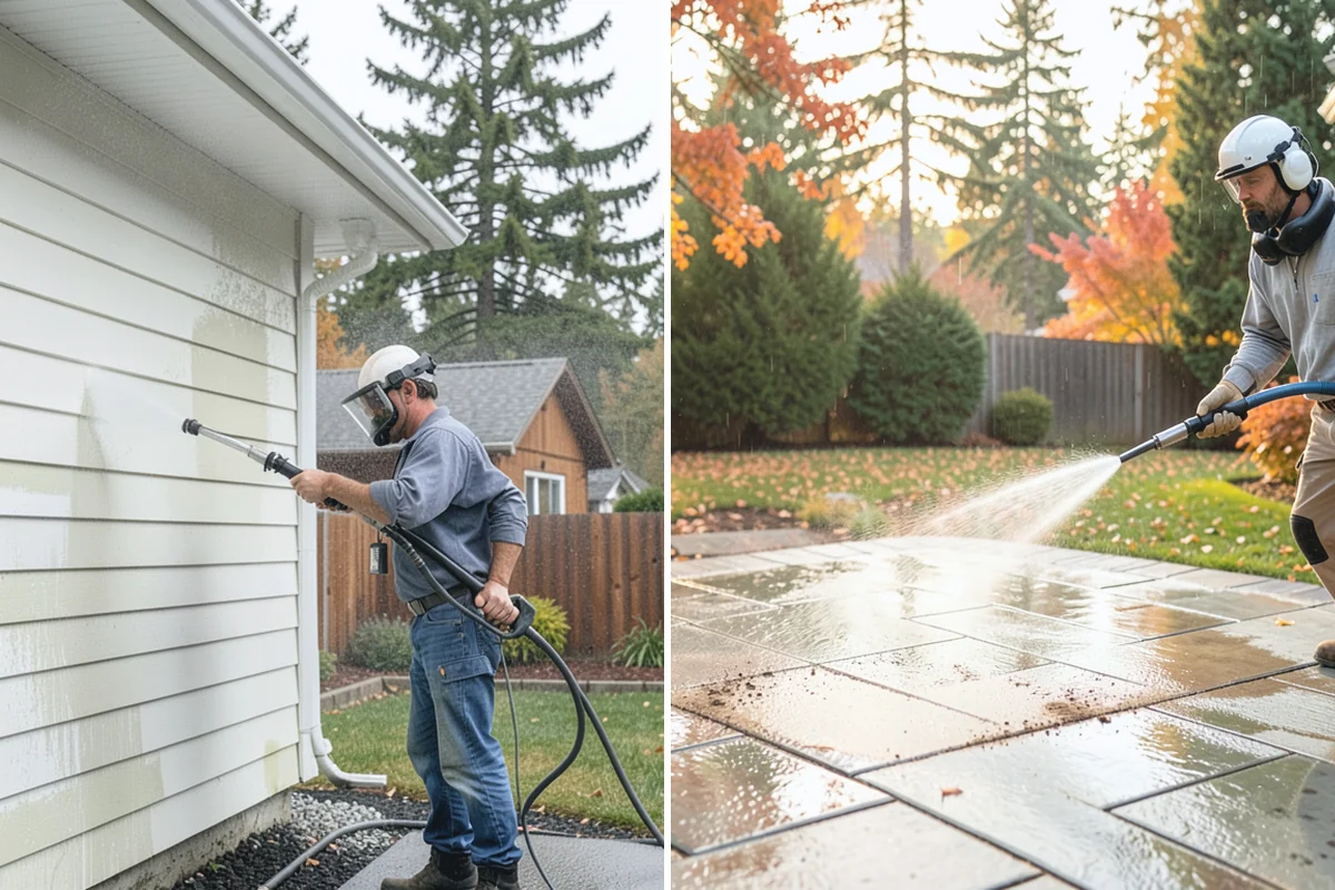 Sidewalk Gum Removal in Renton, King County, WA - Mark and count gum spots along the walkway