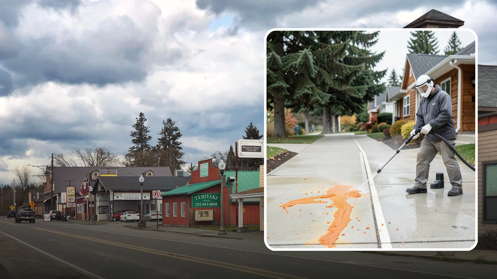 Sidewalk Gum Removal in Roy, Pierce County, WA - We blast away stuck-on gum from Washington commercial sidewalks, leaving smooth, spot-free walkways for your customers.