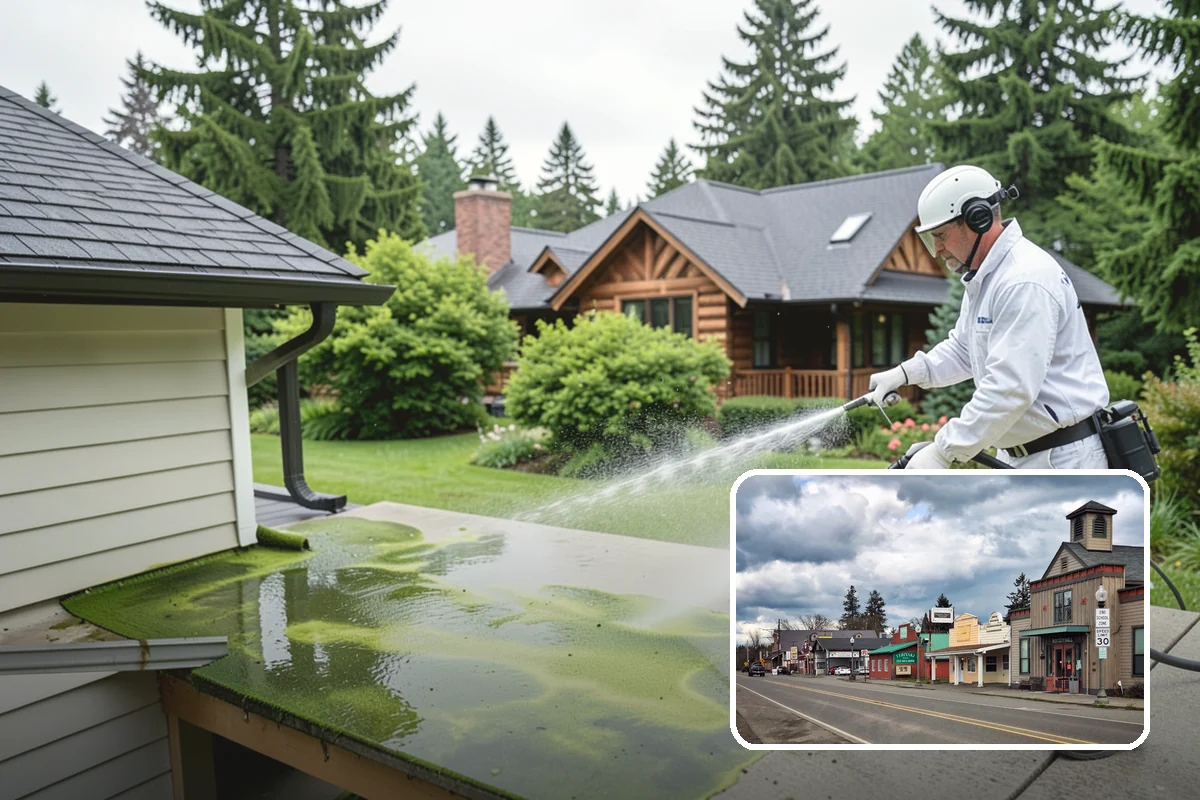 Sidewalk Gum Removal in Roy, Pierce County, WA - Removes unsightly black gum spots completely