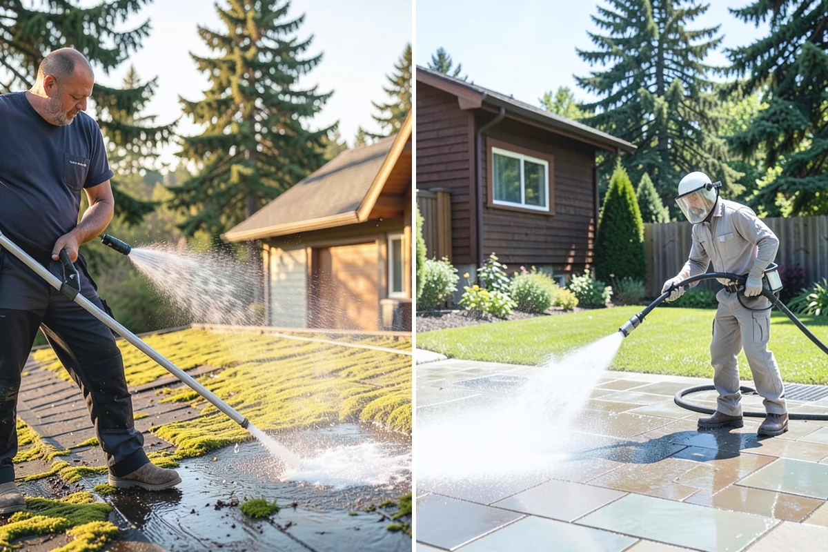 Sidewalk Gum Removal in Roy, Pierce County, WA - Mark and count gum spots along the walkway
