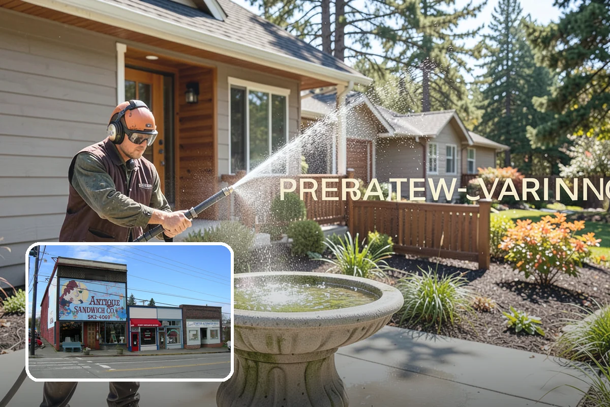 Sidewalk Gum Removal in Ruston, Pierce County, WA - Removes unsightly black gum spots completely