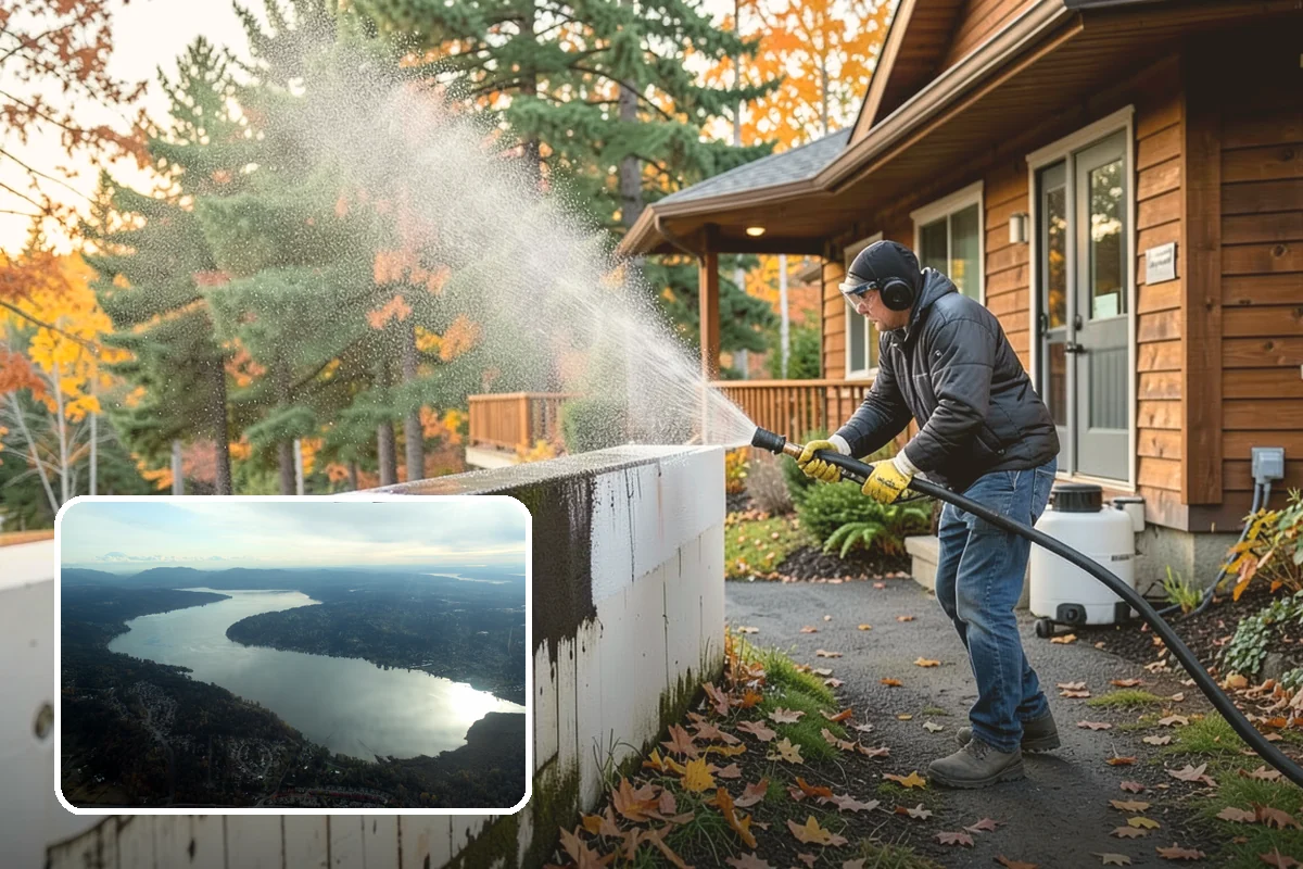 Sidewalk Gum Removal in Sammamish, King County, WA - Removes unsightly black gum spots completely