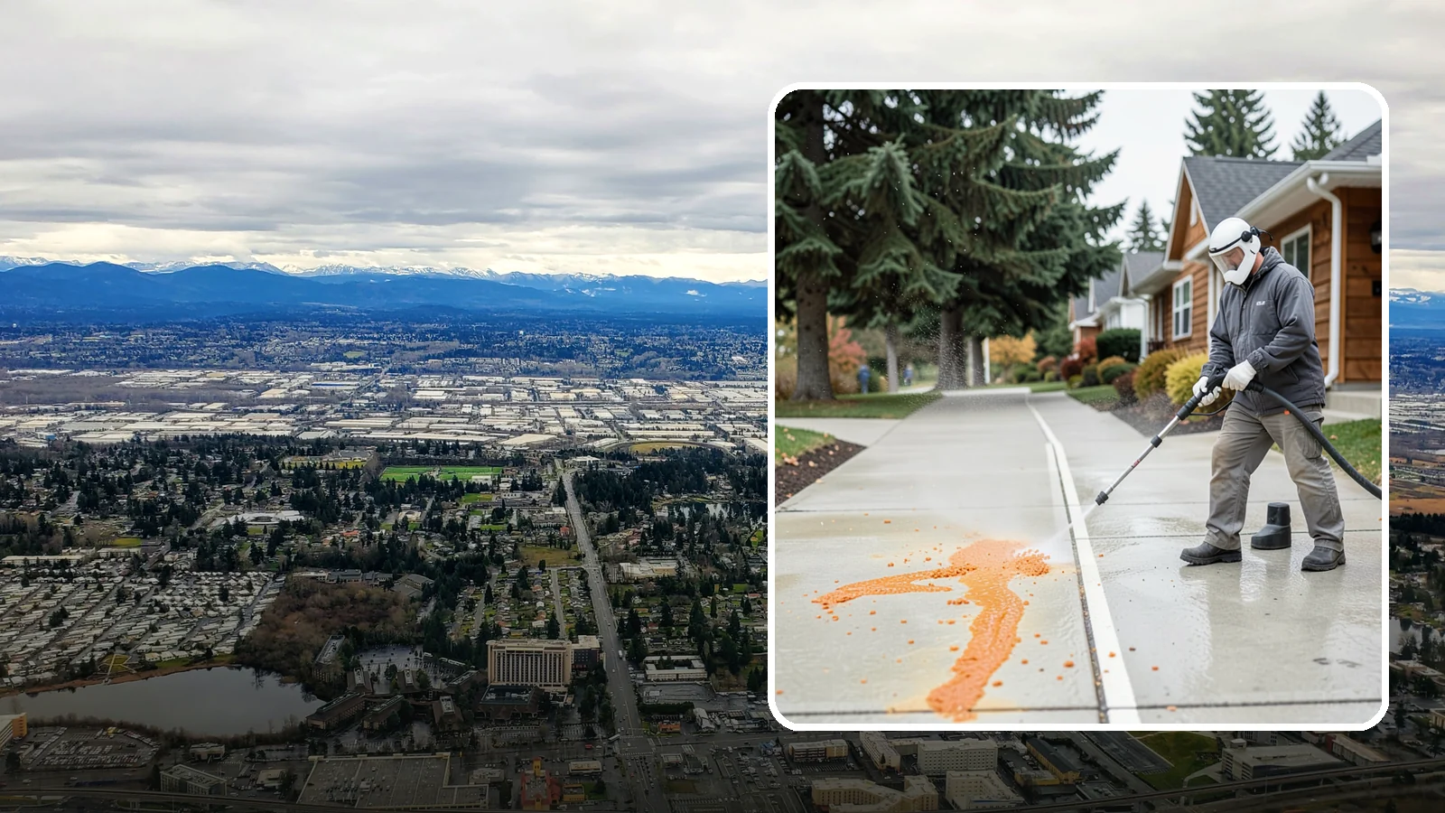 Sidewalk Gum Removal in SeaTac, King County, WA - We blast away stuck-on gum from Washington commercial sidewalks, leaving smooth, spot-free walkways for your customers.