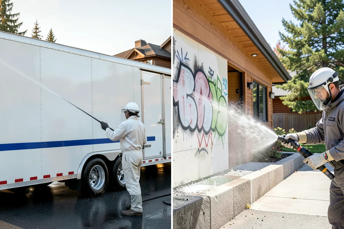 Sidewalk Gum Removal in SeaTac, King County, WA - Mark and count gum spots along the walkway