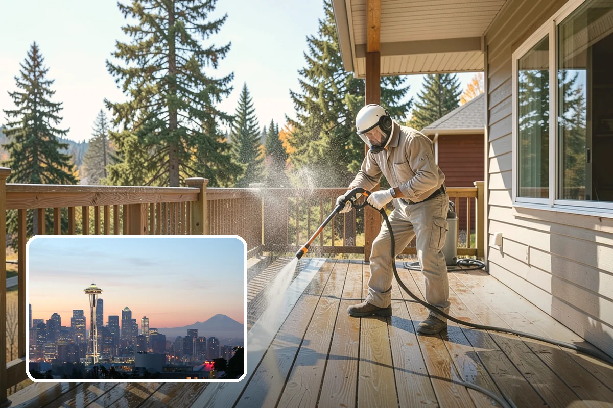 Sidewalk Gum Removal in Seattle, King County, WA - Removes unsightly black gum spots completely