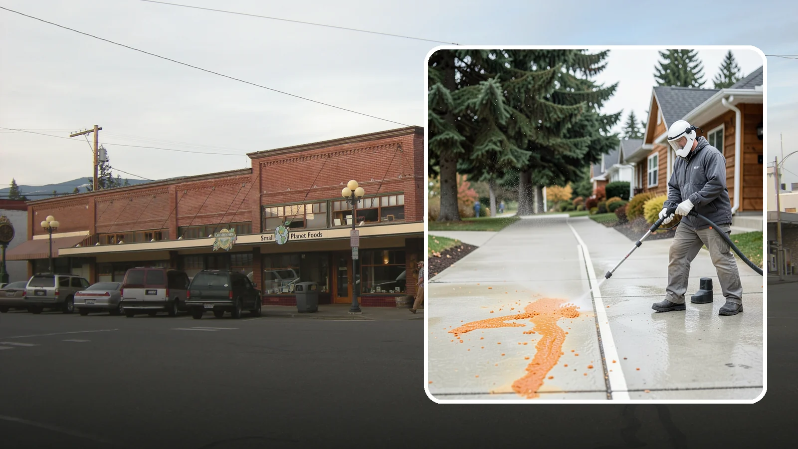 Sidewalk Gum Removal in Sedro-Woolley, Skagit County, WA - We blast away stuck-on gum from Washington commercial sidewalks, leaving smooth, spot-free walkways for your customers.