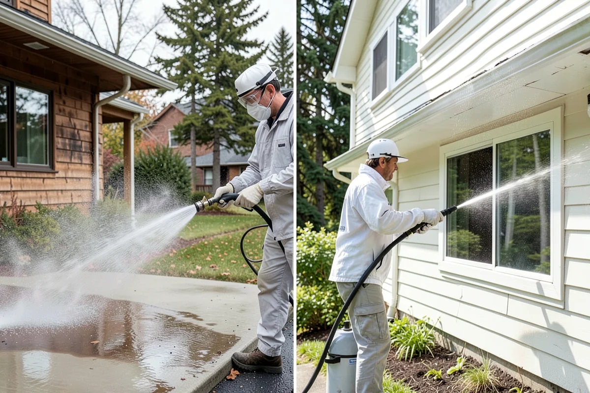 Sidewalk Gum Removal in Sedro-Woolley, Skagit County, WA - Mark and count gum spots along the walkway