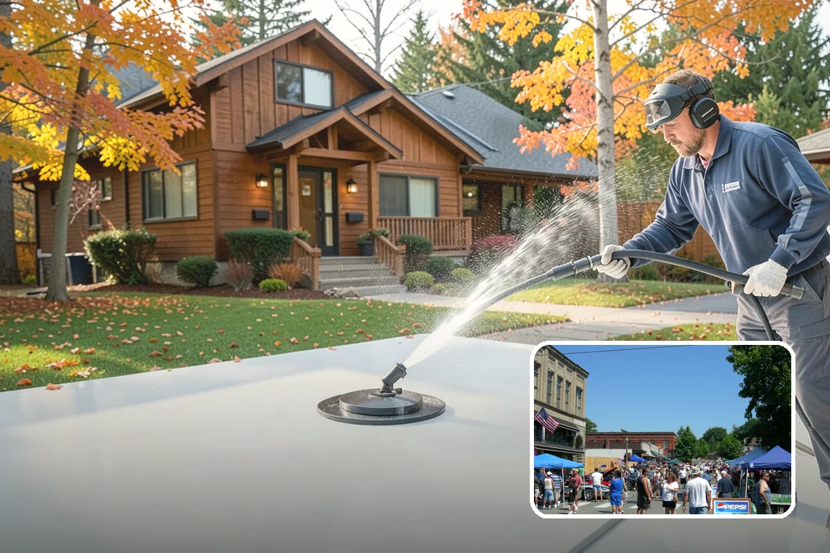 Sidewalk Gum Removal in Snohomish, Snohomish County, WA - Removes unsightly black gum spots completely