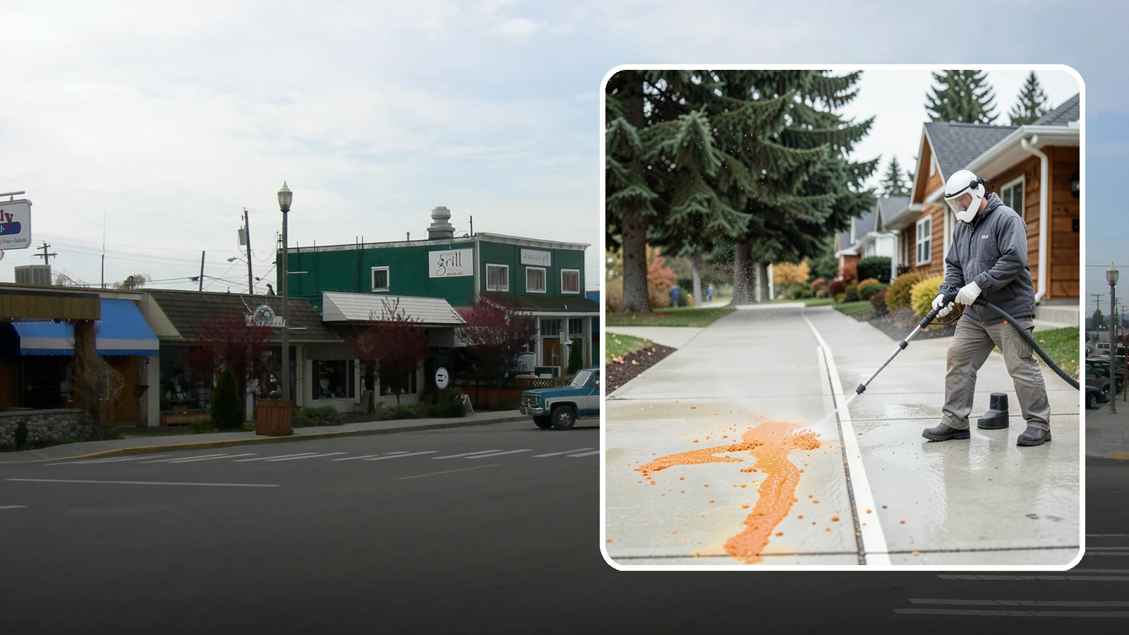 Sidewalk Gum Removal in Stanwood, Snohomish County, WA - We blast away stuck-on gum from Washington commercial sidewalks, leaving smooth, spot-free walkways for your customers.