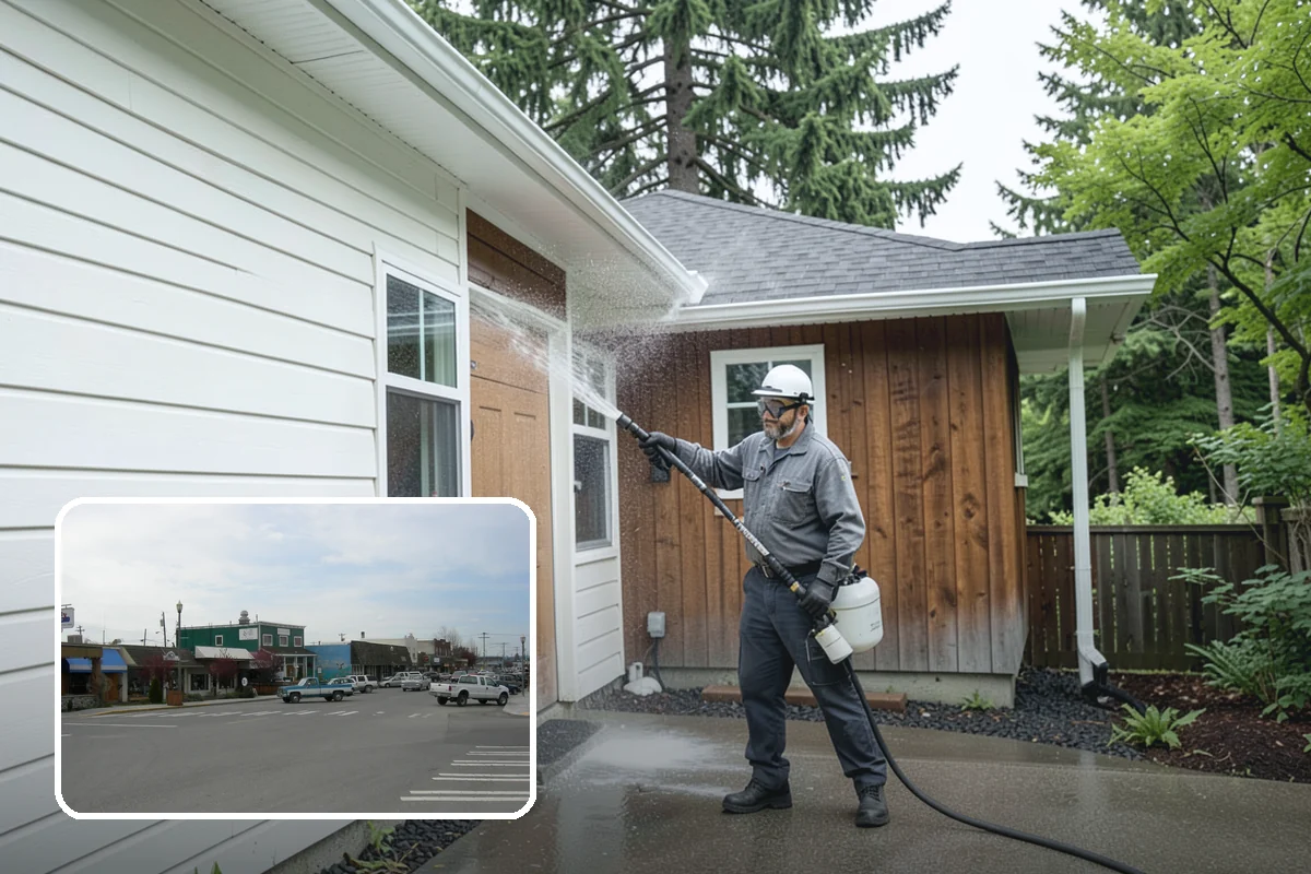 Sidewalk Gum Removal in Stanwood, Snohomish County, WA - Removes unsightly black gum spots completely