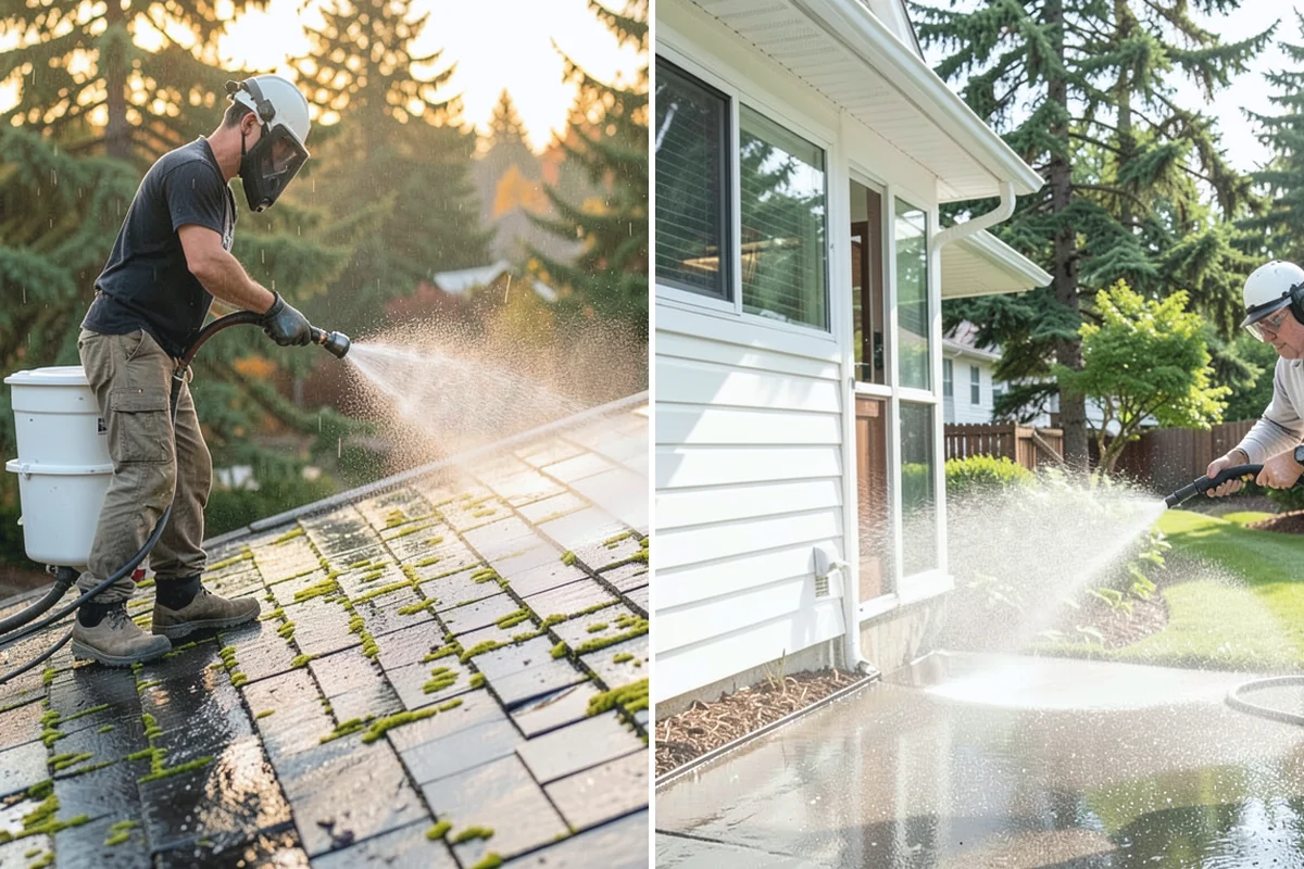 Sidewalk Gum Removal in Wilkeson, Pierce County, WA - Mark and count gum spots along the walkway