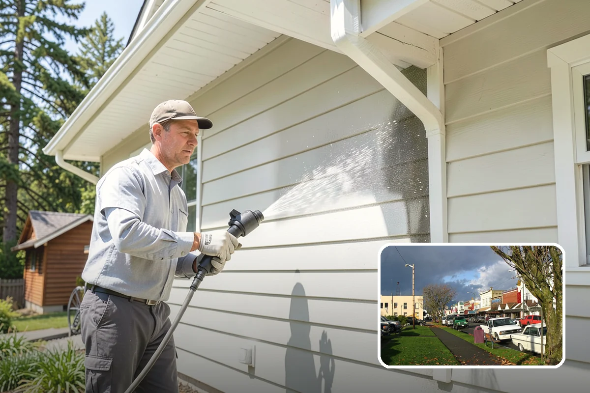 Sidewalk Pressure Washing in Arlington, Snohomish County, WA - Eliminates the slick algae film that causes winter slips