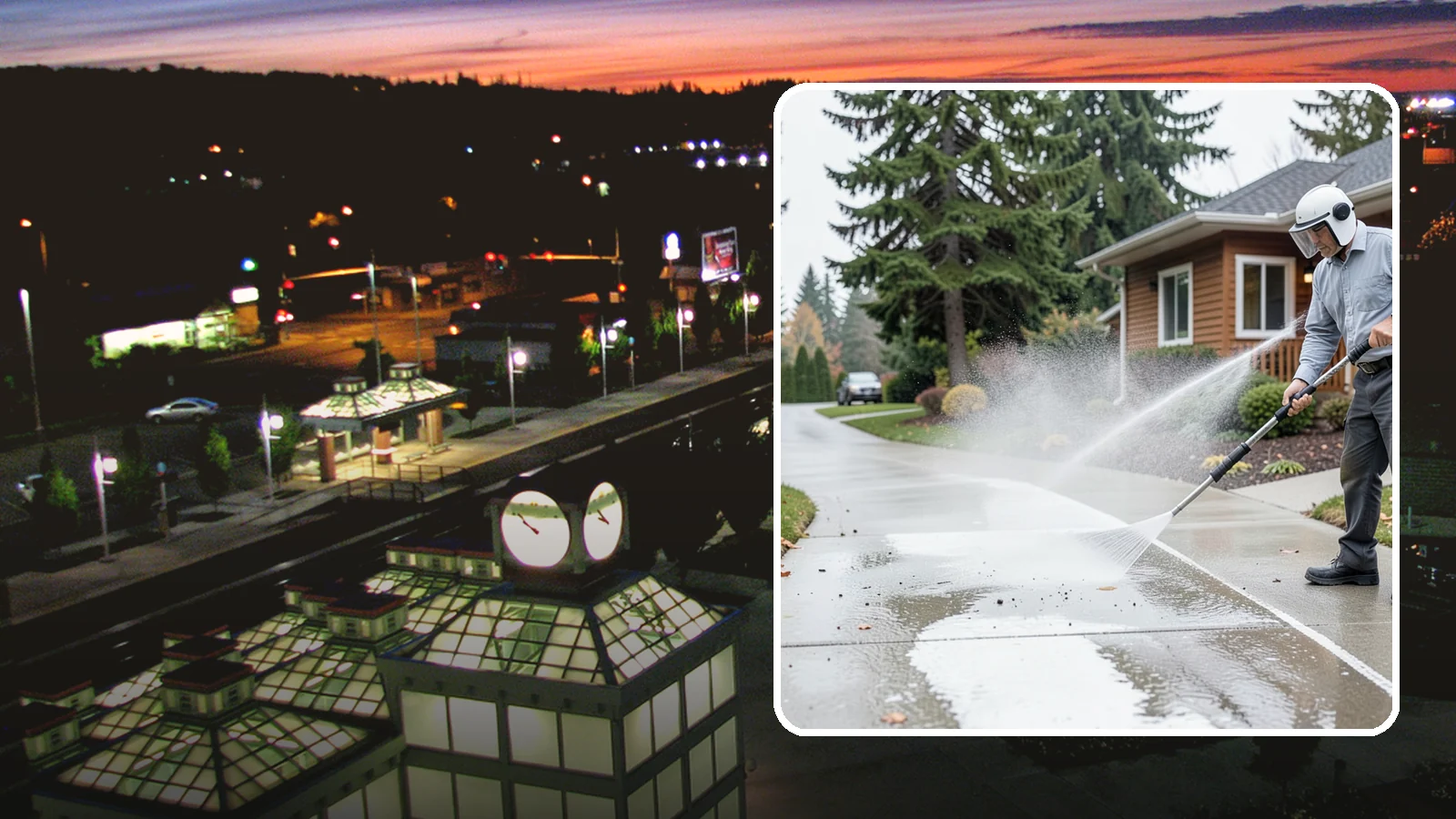 Sidewalk Pressure Washing in Auburn, King County, WA - Restore slick, moss-darkened Washington sidewalks to safe, even concrete with a controlled pressure wash.
