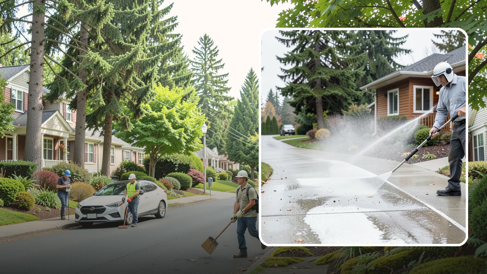 Sidewalk Pressure Washing in Beaux Arts Village, King County, WA - Restore slick, moss-darkened Washington sidewalks to safe, even concrete with a controlled pressure wash.
