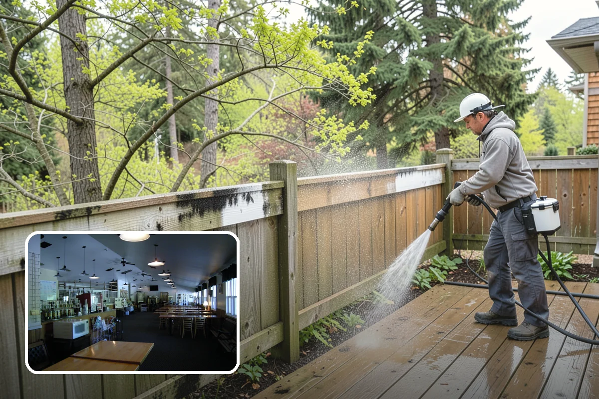 Sidewalk Pressure Washing in Black Diamond, King County, WA - Eliminates the slick algae film that causes winter slips