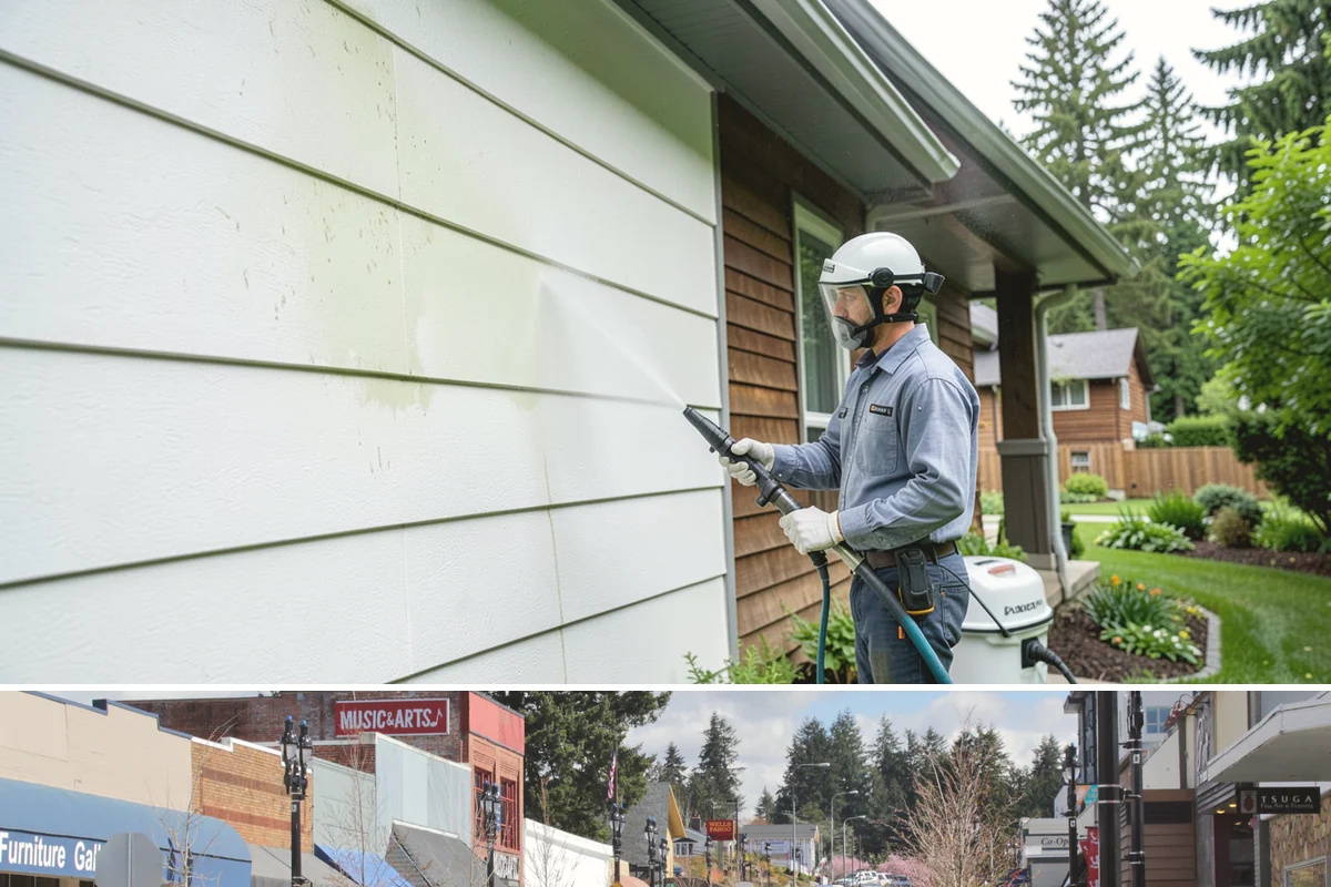 Sidewalk Pressure Washing in Bothell, King County, WA - Late spring through early fall is ideal, once the heaviest rains ease and the concrete can dry between passes.