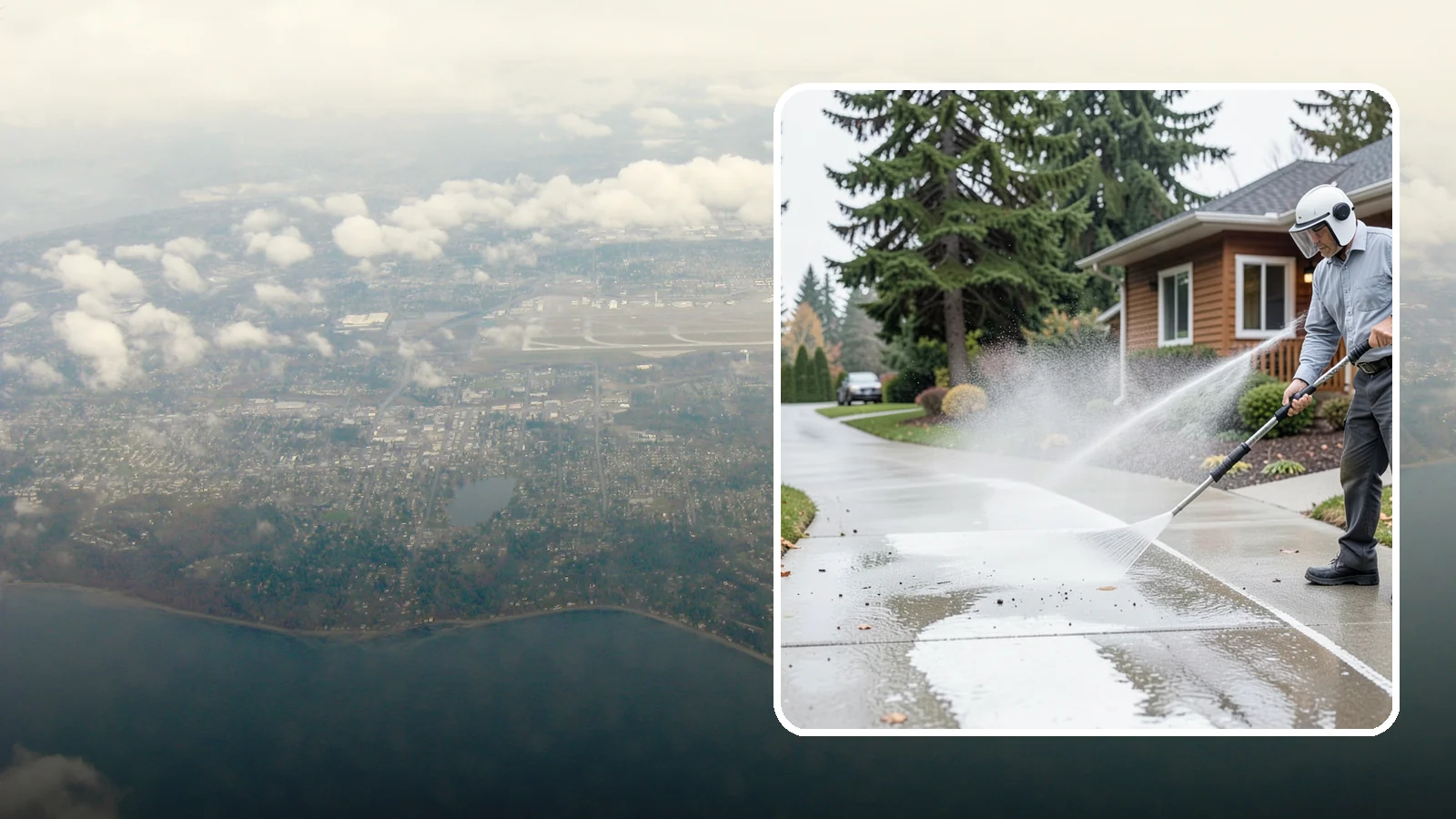 Sidewalk Pressure Washing in Burien, King County, WA - Restore slick, moss-darkened Washington sidewalks to safe, even concrete with a controlled pressure wash.