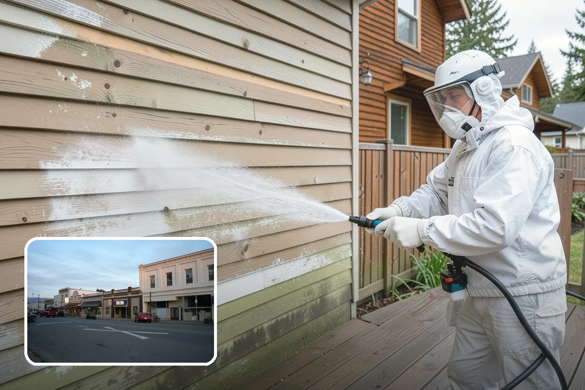 Sidewalk Pressure Washing in Burlington, Skagit County, WA - Eliminates the slick algae film that causes winter slips