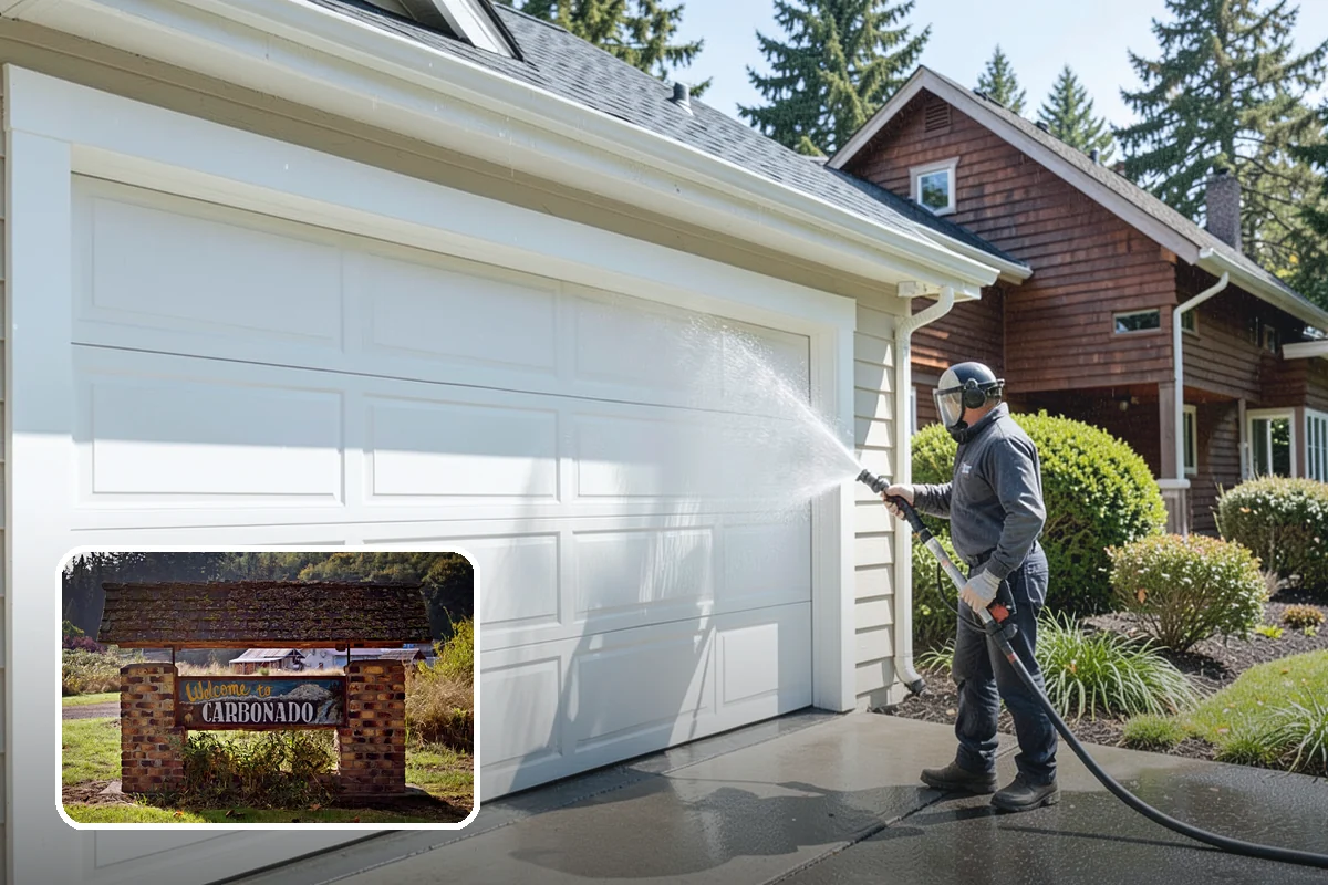 Sidewalk Pressure Washing in Carbonado, Pierce County, WA - Eliminates the slick algae film that causes winter slips