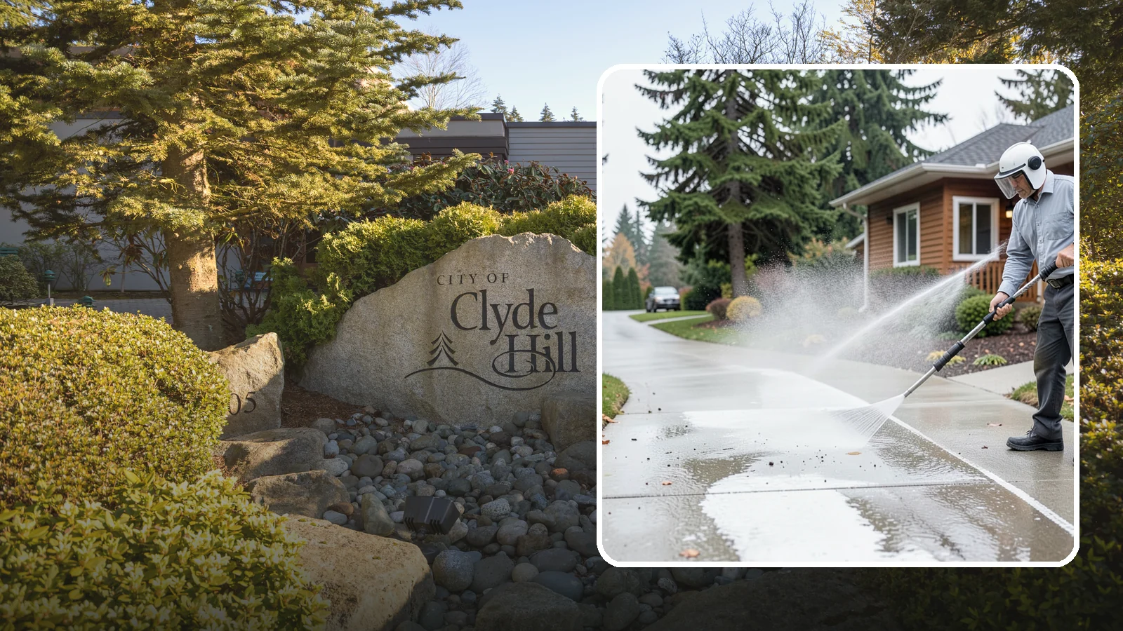 Sidewalk Pressure Washing in Clyde Hill, King County, WA - Restore slick, moss-darkened Washington sidewalks to safe, even concrete with a controlled pressure wash.