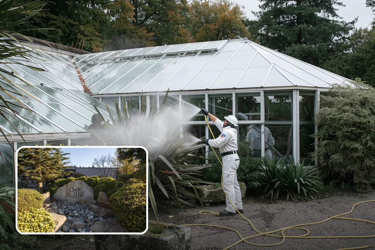 Sidewalk Pressure Washing in Clyde Hill, King County, WA - Eliminates the slick algae film that causes winter slips