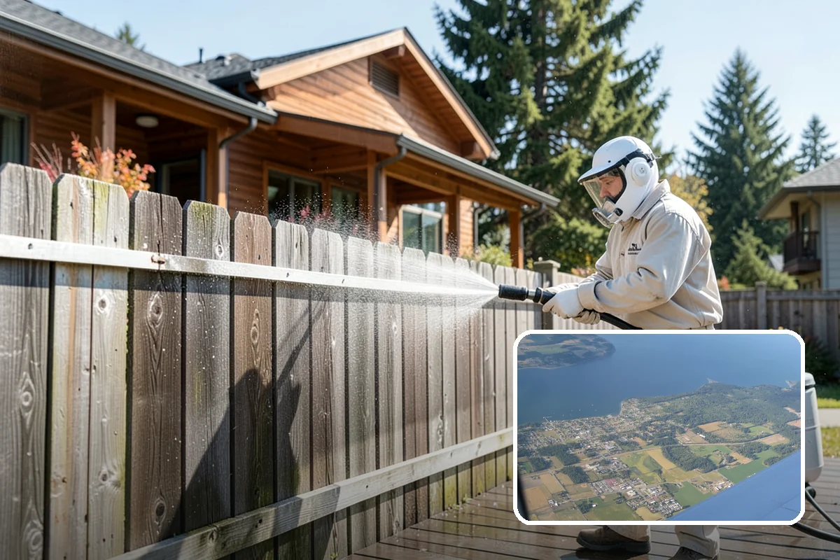 Sidewalk Pressure Washing in Coupeville, Island County, WA - Eliminates the slick algae film that causes winter slips