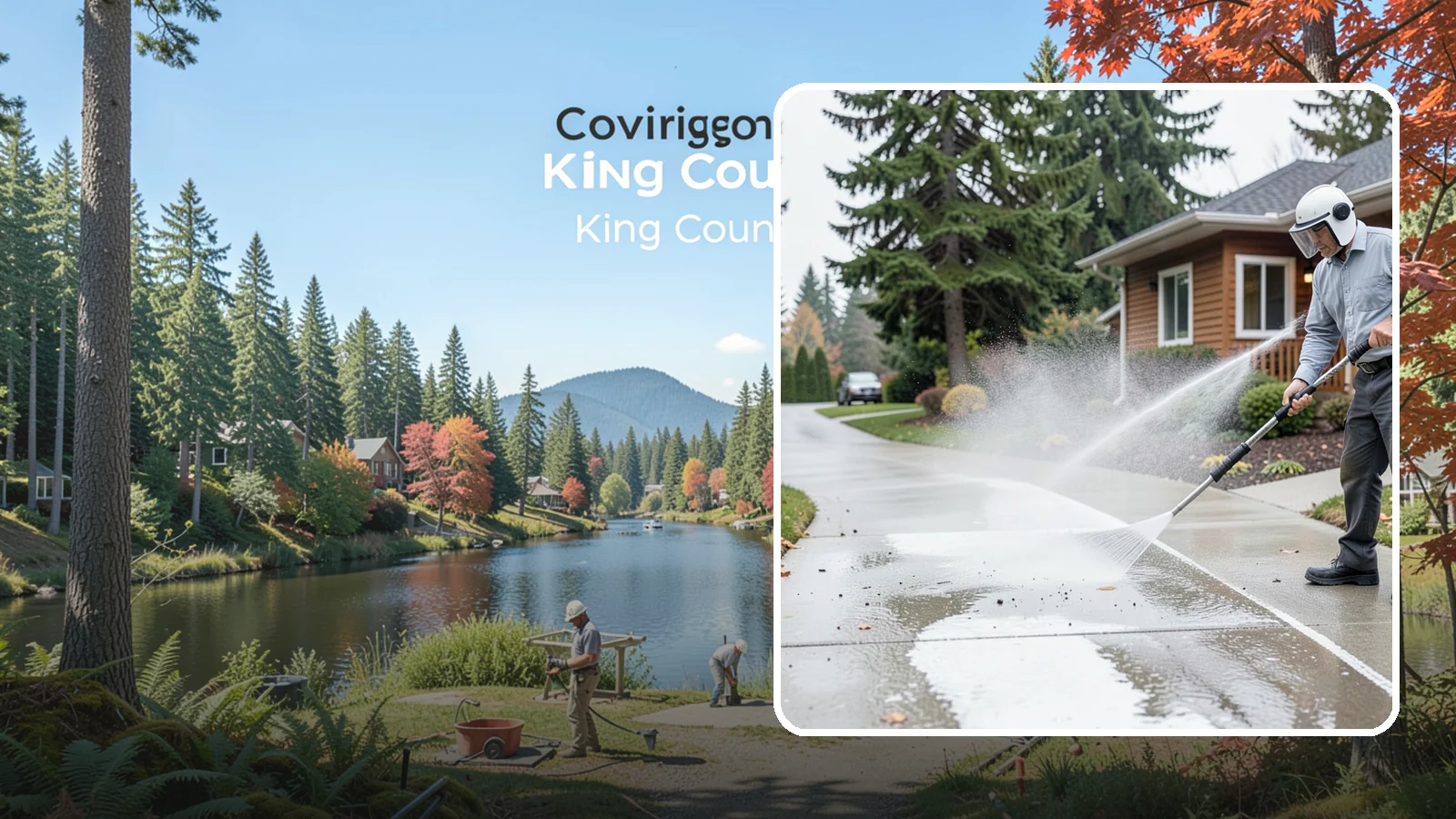 Sidewalk Pressure Washing in Covington, King County, WA - Restore slick, moss-darkened Washington sidewalks to safe, even concrete with a controlled pressure wash.