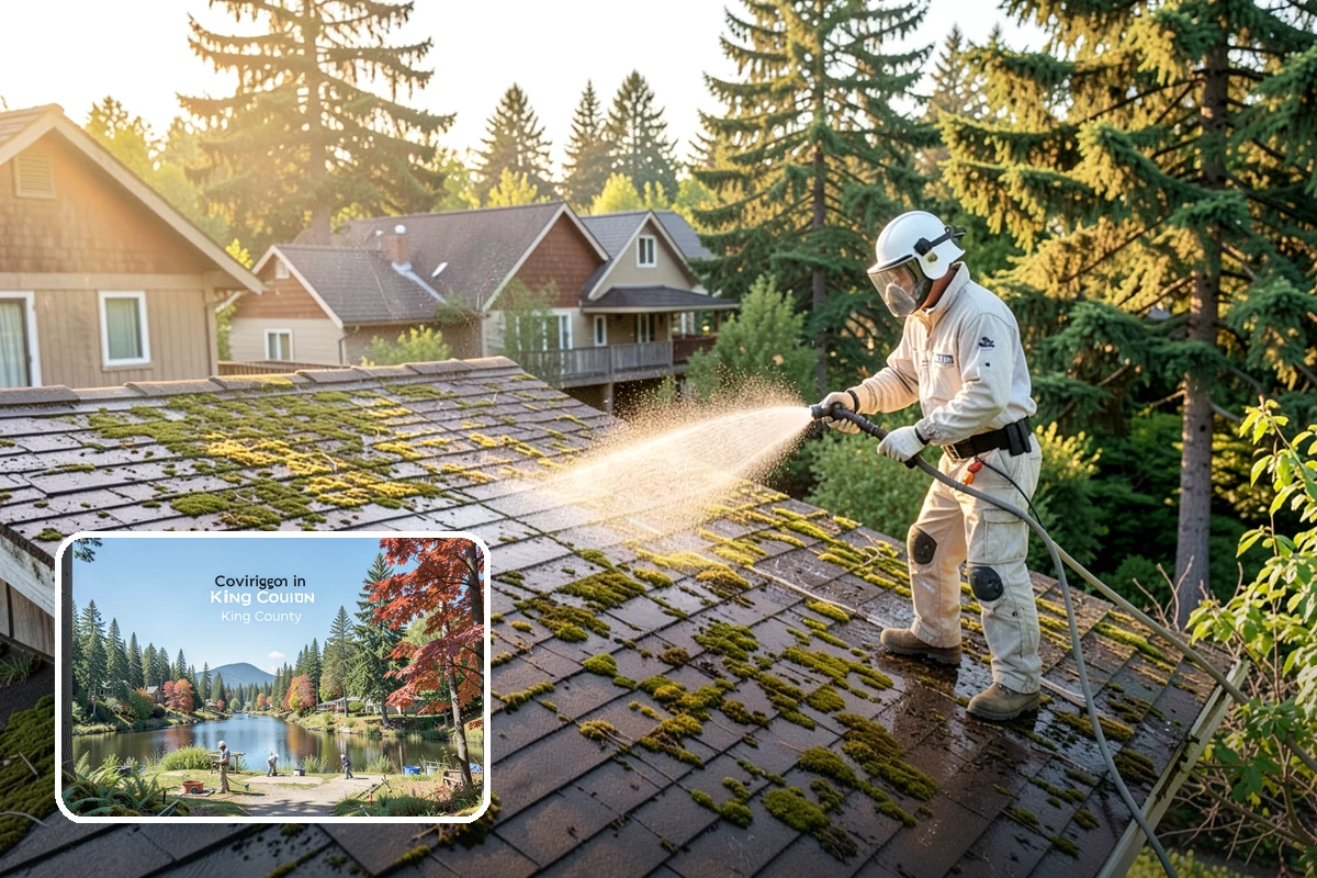 Sidewalk Pressure Washing in Covington, King County, WA - Eliminates the slick algae film that causes winter slips