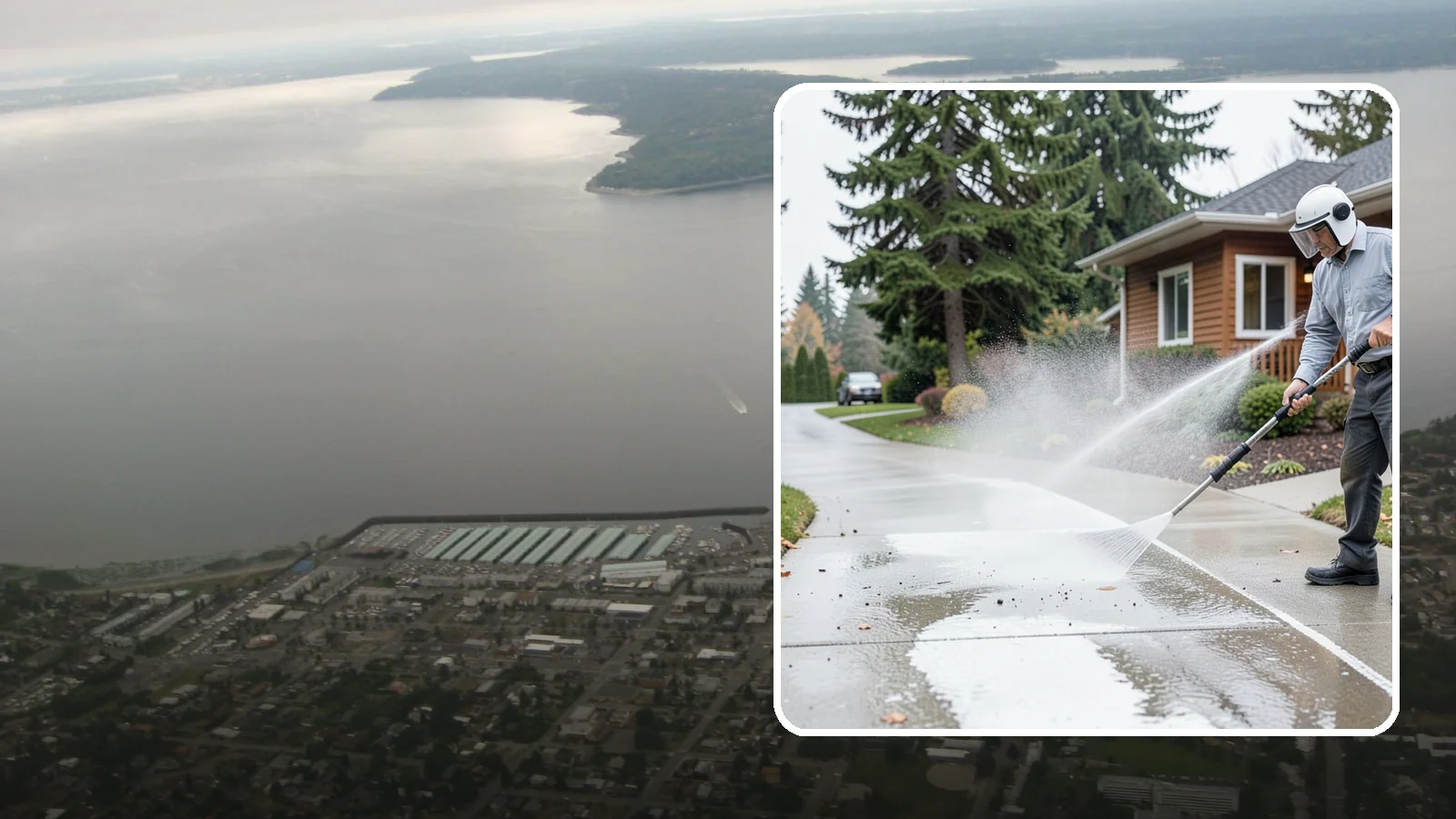 Sidewalk Pressure Washing in Des Moines, King County, WA - Restore slick, moss-darkened Washington sidewalks to safe, even concrete with a controlled pressure wash.