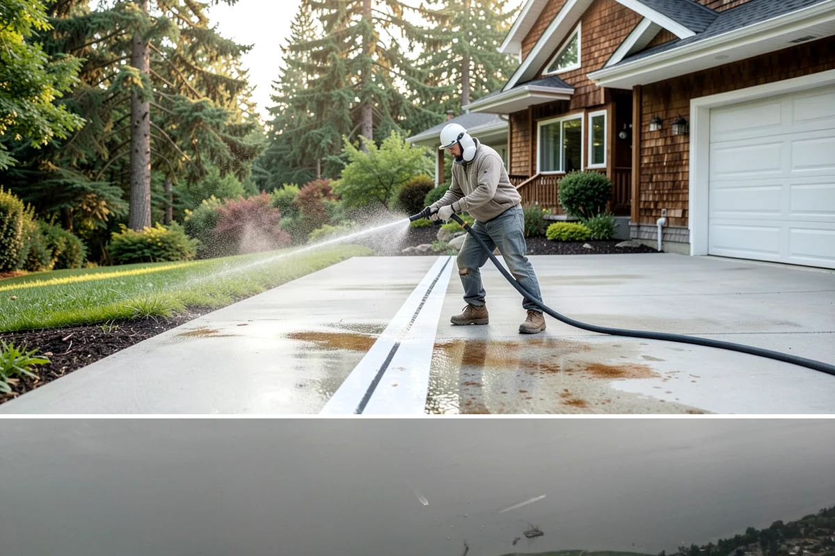 Sidewalk Pressure Washing in Des Moines, King County, WA - Late spring through early fall is ideal, once the heaviest rains ease and the concrete can dry between passes.