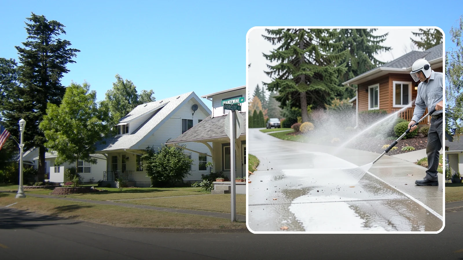 Sidewalk Pressure Washing in DuPont, Pierce County, WA - Restore slick, moss-darkened Washington sidewalks to safe, even concrete with a controlled pressure wash.