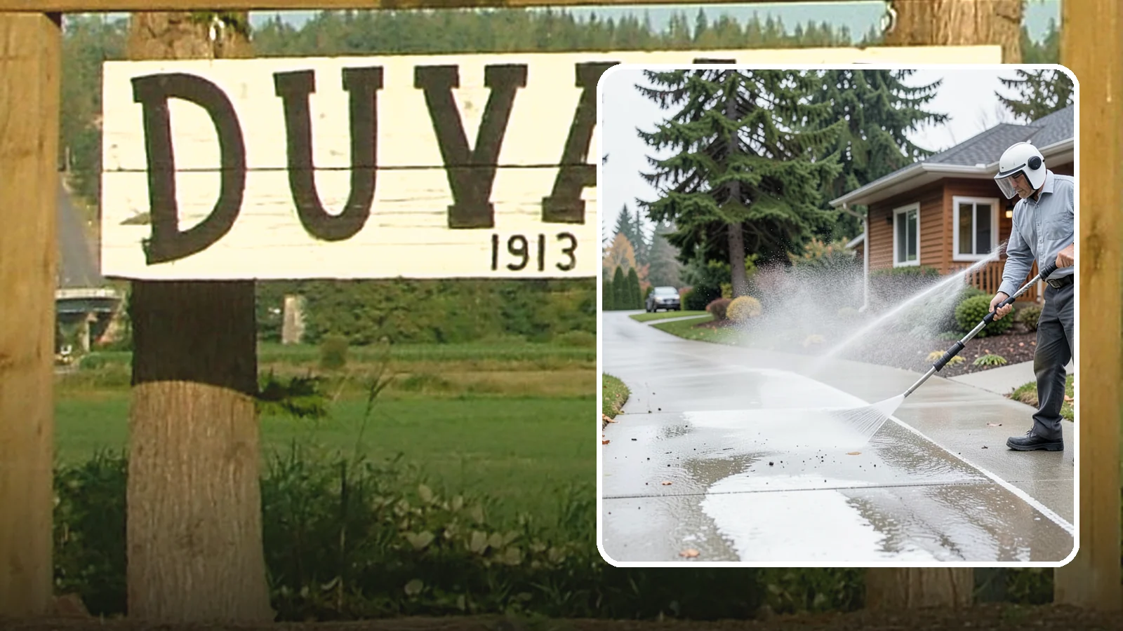 Sidewalk Pressure Washing in Duvall, King County, WA - Restore slick, moss-darkened Washington sidewalks to safe, even concrete with a controlled pressure wash.