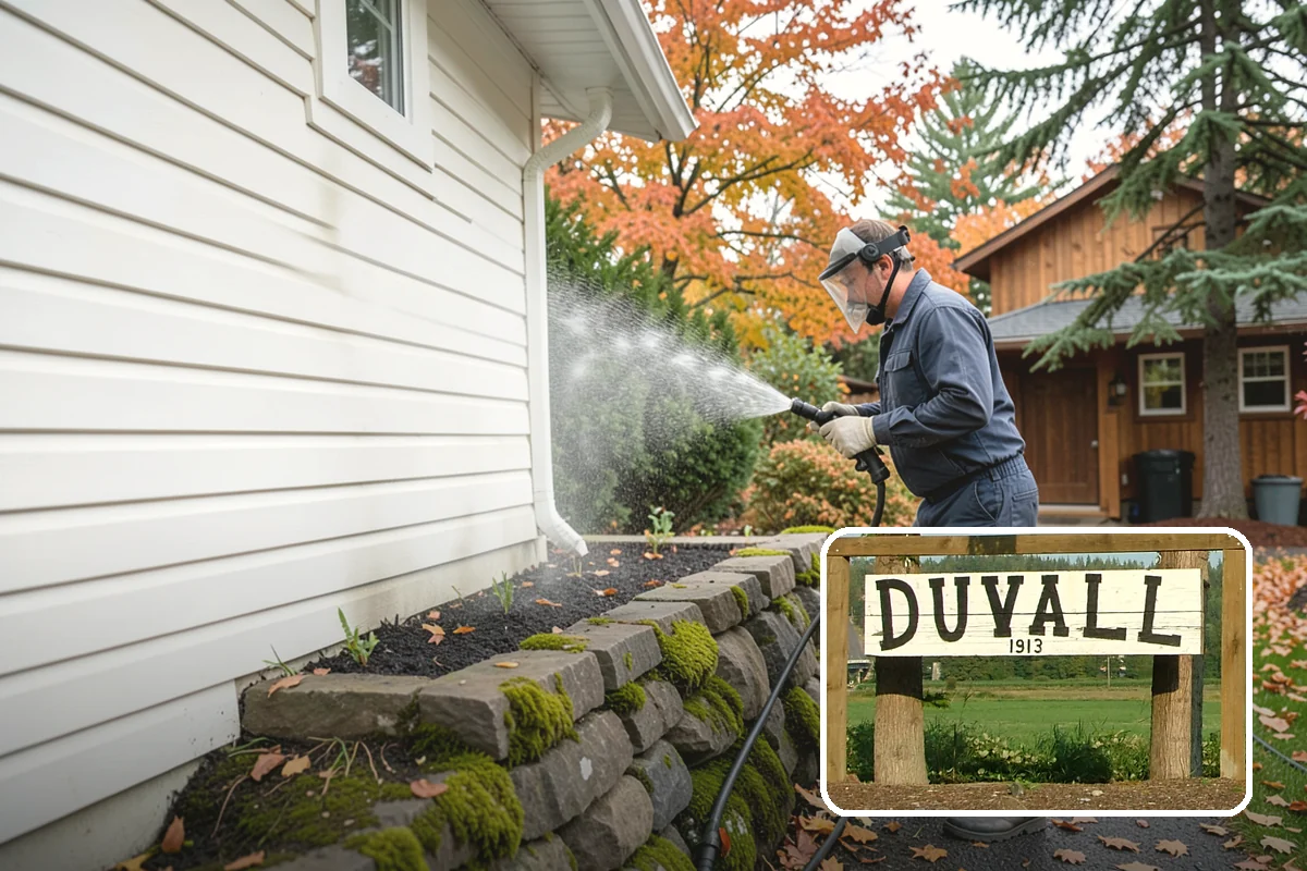 Sidewalk Pressure Washing in Duvall, King County, WA - Eliminates the slick algae film that causes winter slips