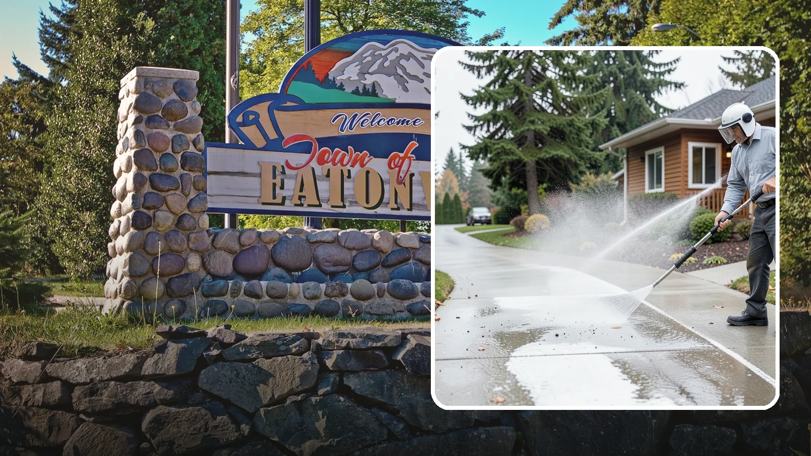 Sidewalk Pressure Washing in Eatonville, Pierce County, WA - Restore slick, moss-darkened Washington sidewalks to safe, even concrete with a controlled pressure wash.