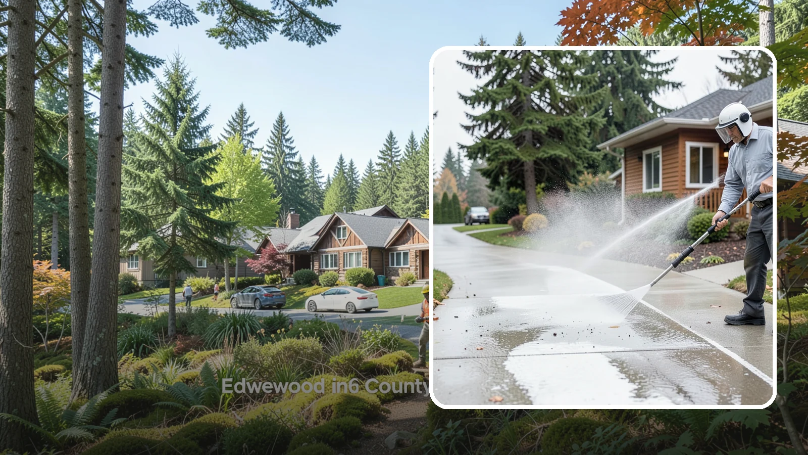 Sidewalk Pressure Washing in Edgewood, Pierce County, WA - Restore slick, moss-darkened Washington sidewalks to safe, even concrete with a controlled pressure wash.