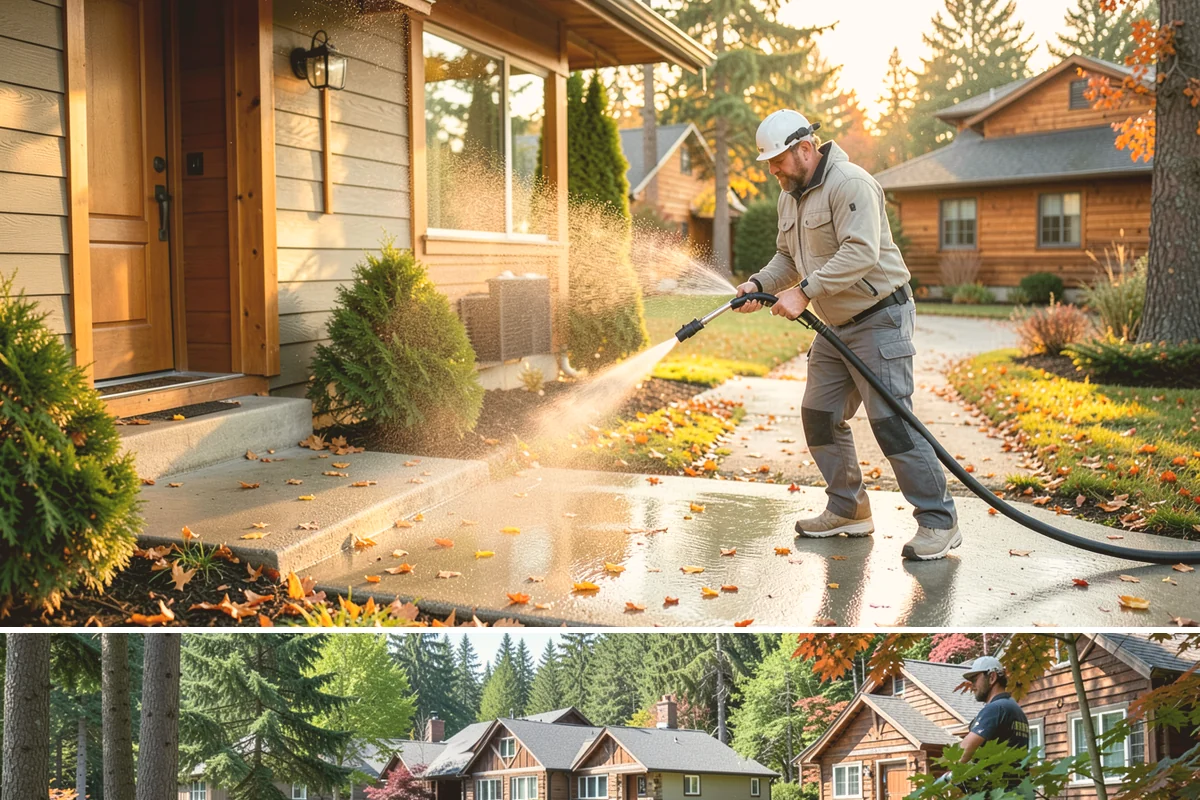 Sidewalk Pressure Washing in Edgewood, Pierce County, WA - Late spring through early fall is ideal, once the heaviest rains ease and the concrete can dry between passes.