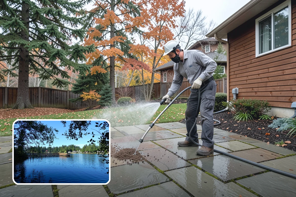 Sidewalk Pressure Washing in Federal Way, King County, WA - Eliminates the slick algae film that causes winter slips