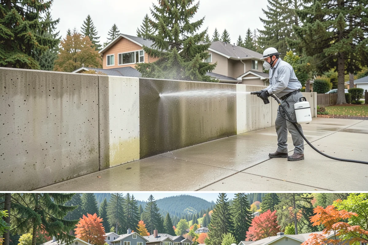 Sidewalk Pressure Washing in Fircrest, Pierce County, WA - Late spring through early fall is ideal, once the heaviest rains ease and the concrete can dry between passes.