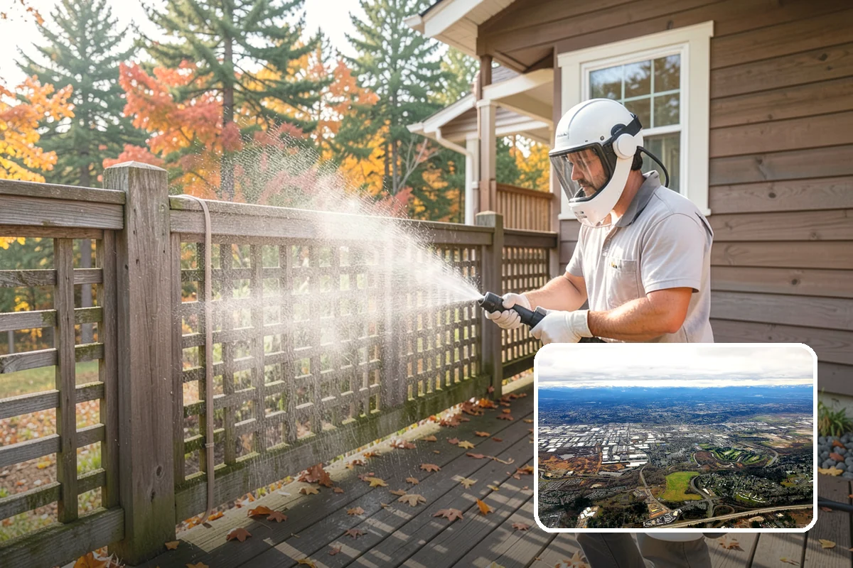 Sidewalk Pressure Washing in Kent, King County, WA - Eliminates the slick algae film that causes winter slips