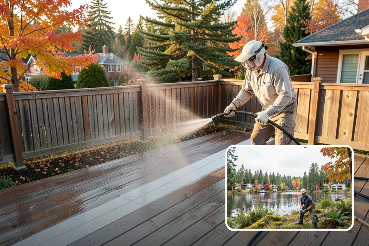 Sidewalk Pressure Washing in La Conner, Skagit County, WA - Eliminates the slick algae film that causes winter slips