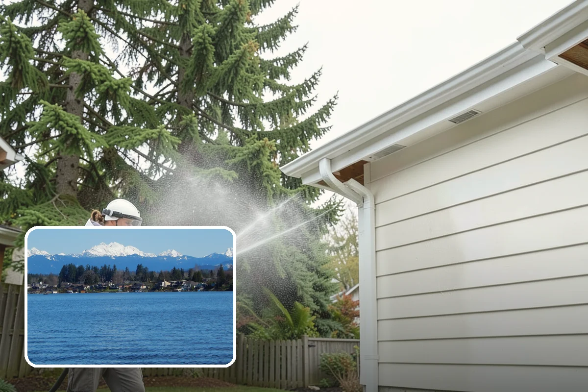 Sidewalk Pressure Washing in Lake Stevens, Snohomish County, WA - Eliminates the slick algae film that causes winter slips