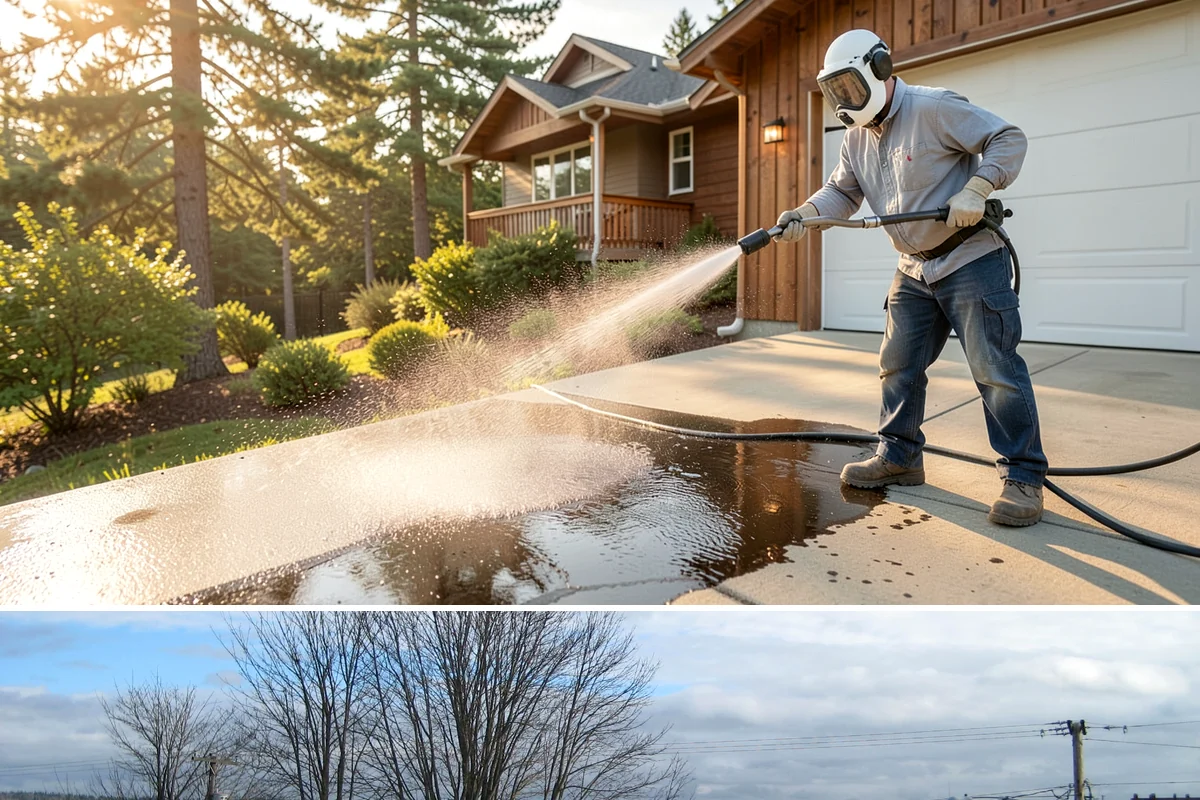 Sidewalk Pressure Washing in Langley, Island County, WA - Late spring through early fall is ideal, once the heaviest rains ease and the concrete can dry between passes.