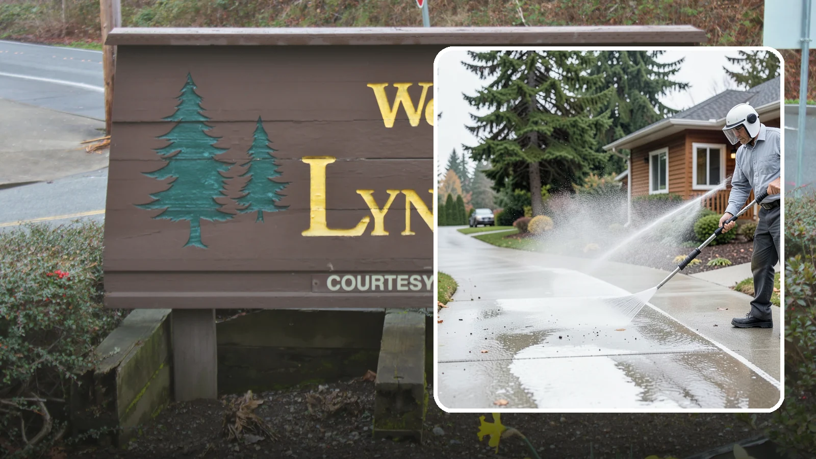 Sidewalk Pressure Washing in Lynnwood, Snohomish County, WA - Restore slick, moss-darkened Washington sidewalks to safe, even concrete with a controlled pressure wash.