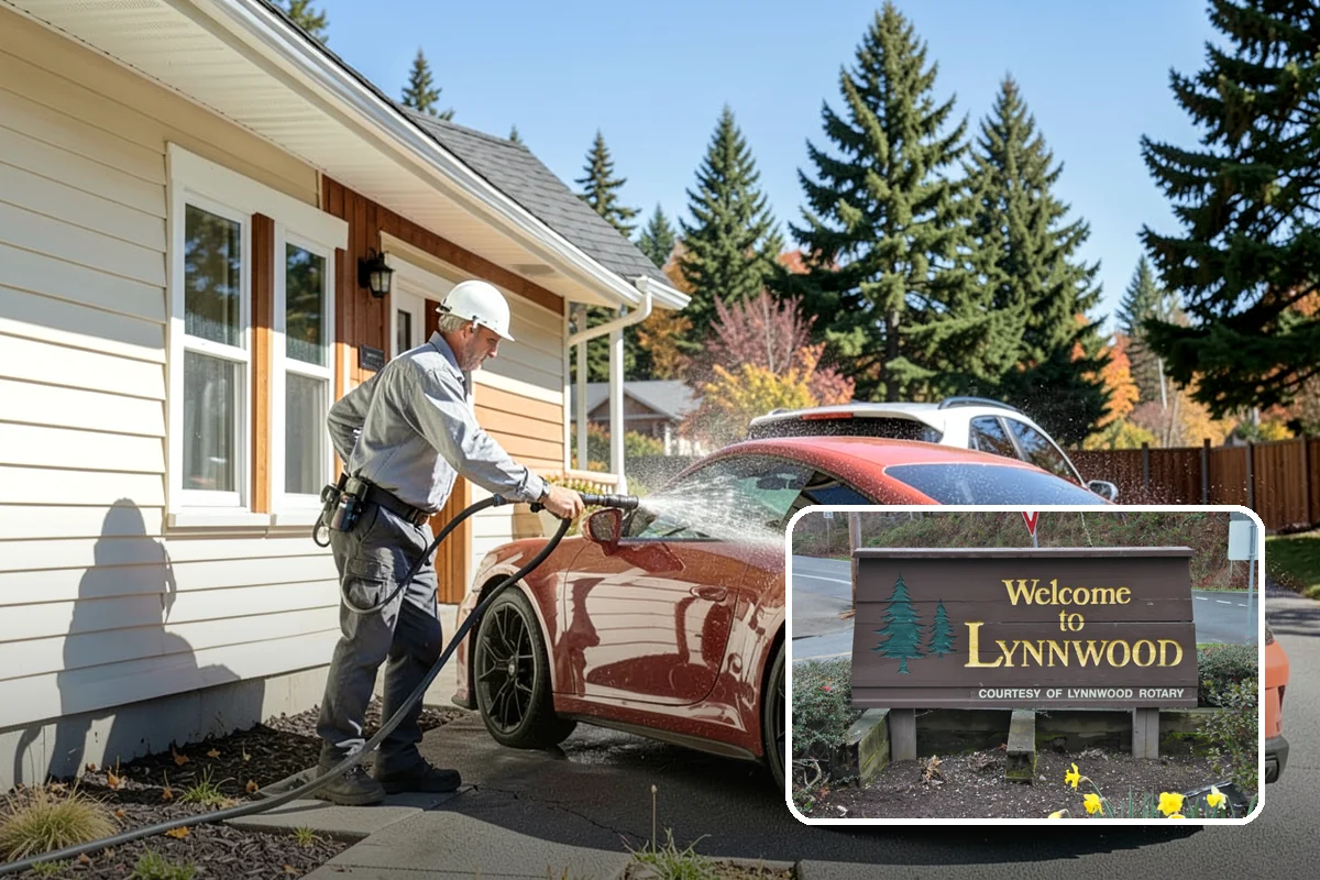 Sidewalk Pressure Washing in Lynnwood, Snohomish County, WA - Eliminates the slick algae film that causes winter slips