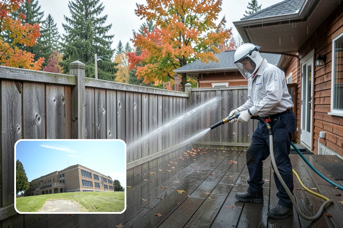 Sidewalk Pressure Washing in Maple Valley, King County, WA - Eliminates the slick algae film that causes winter slips
