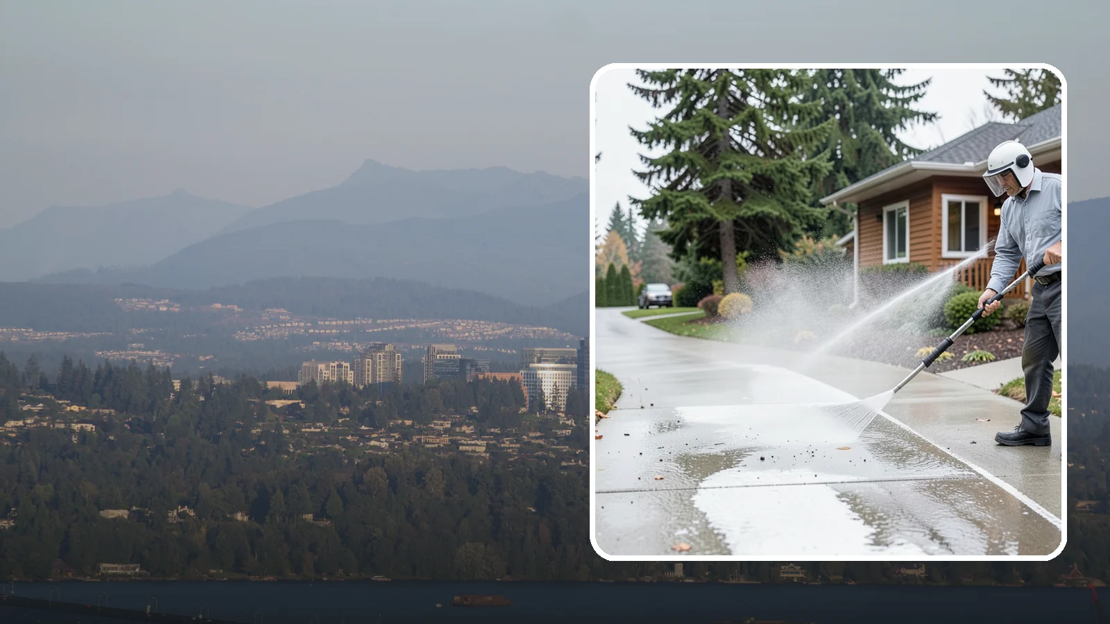 Sidewalk Pressure Washing in Medina, King County, WA - Restore slick, moss-darkened Washington sidewalks to safe, even concrete with a controlled pressure wash.