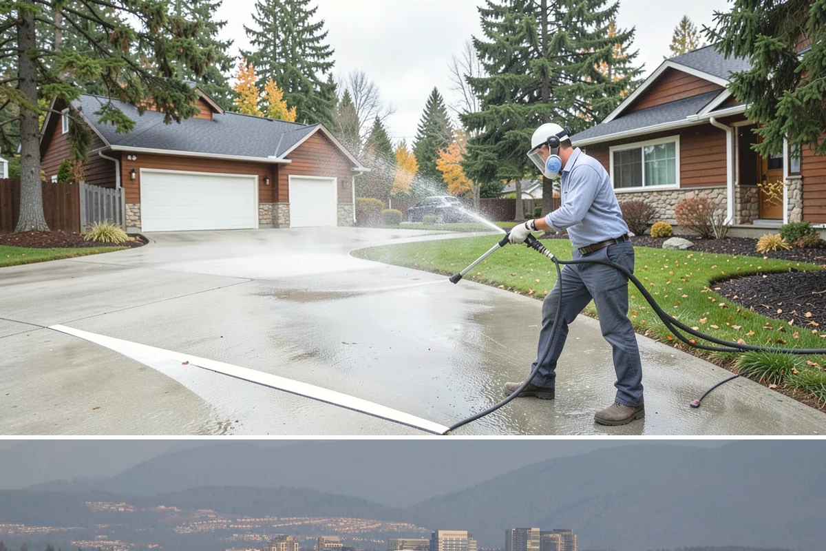 Sidewalk Pressure Washing in Medina, King County, WA - Late spring through early fall is ideal, once the heaviest rains ease and the concrete can dry between passes.