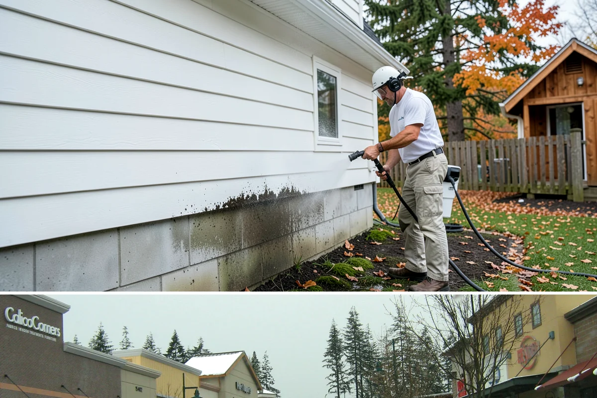 Sidewalk Pressure Washing in Mill Creek, Snohomish County, WA - Late spring through early fall is ideal, once the heaviest rains ease and the concrete can dry between passes.